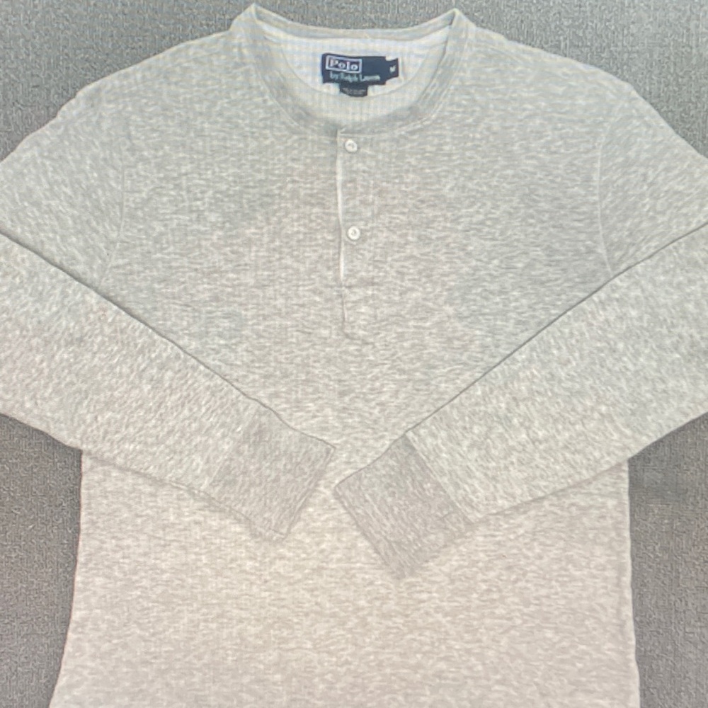 Polo by Ralph Lauren Light Gray Long Sleeve Henley